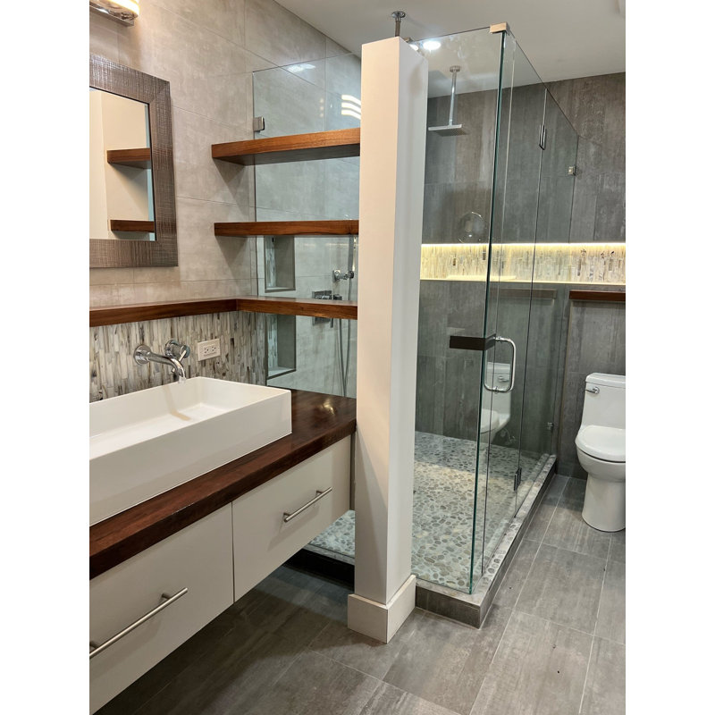 Matchstix 11x11 Brick Polished Glass Mosaic Tile, Aura White