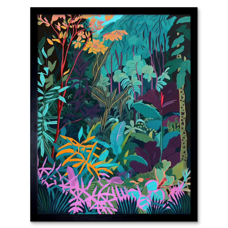 Tropical Jungle Forest Vibrant Colour - Single Picture Frame Print