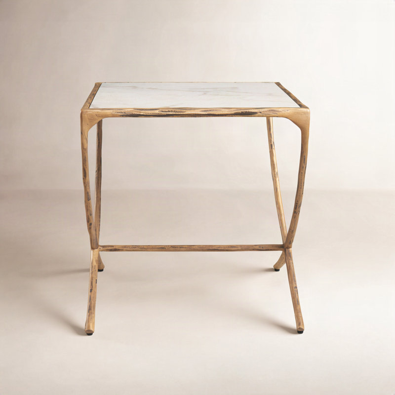 Evelynn Genuine Marble End Table