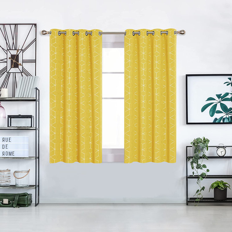 Malone Room Darkening Thermal Curtain, Width 140 x Drop 138cm, Mellow Yellow