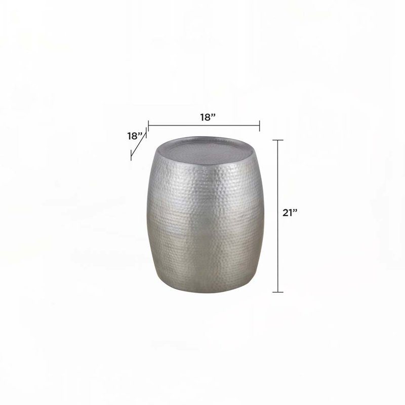 Table basse en aluminium avec base solide, Argent argent