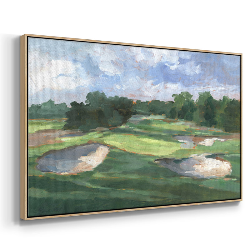 Golf Course Study III, reproduction d'art sur toile, Bois naturel, H 27 po x l 41 po x P 2 po
