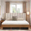 Lit en bois avec tête de lit tapissier et base de lit renforcée-1659039671