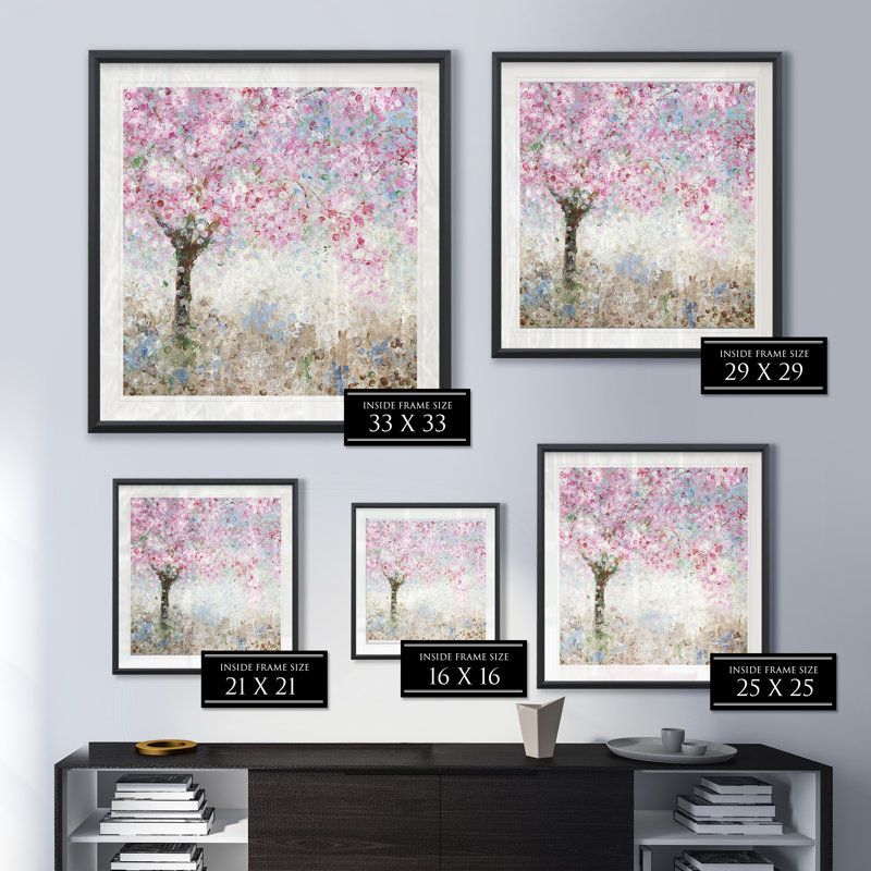 « cerise blosson festival i », reproduction encadrée, H 17,5 po x l 17,5 po x P 1,5 po