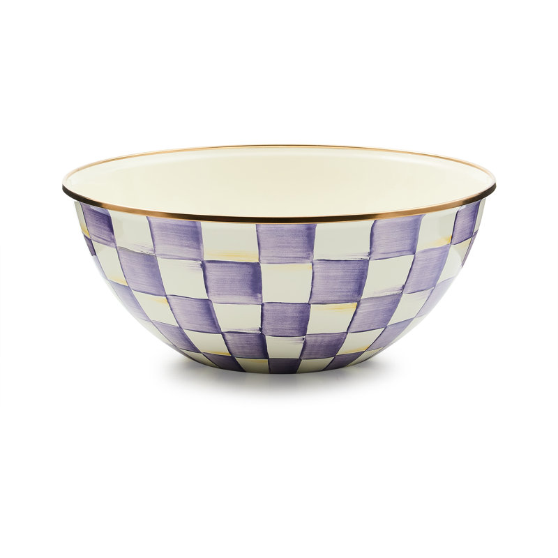 Violet Check Everyday Bowl, 11"