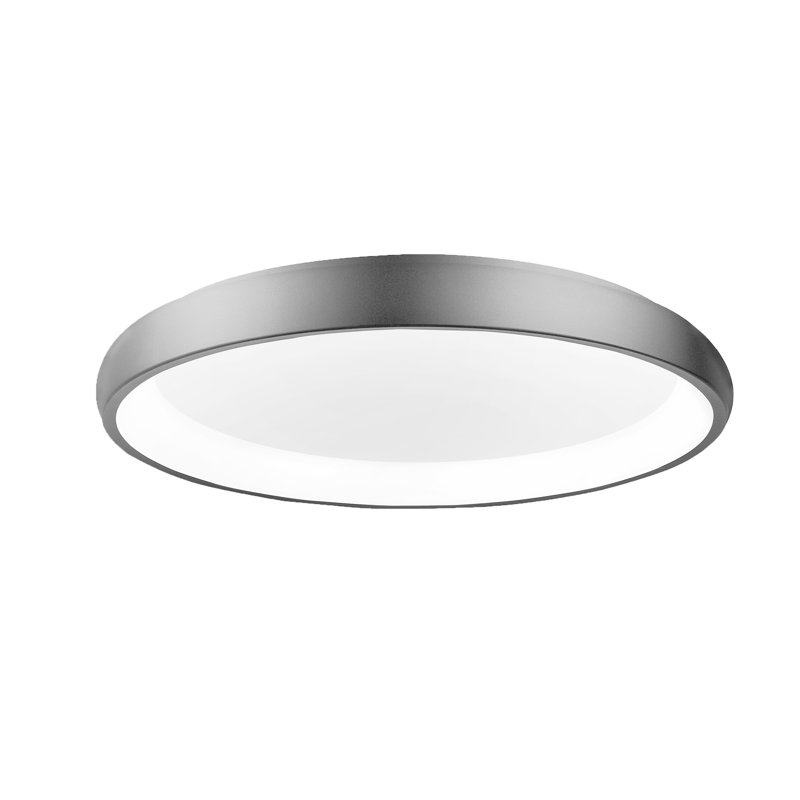 Acrylic LED Flush Mount, 9cm H x 61cm W x 61cm D, Dimmable, Silver
