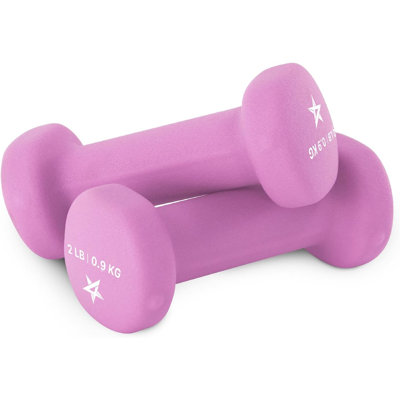 Haltère néoprène - 2 lb - mauve - paire