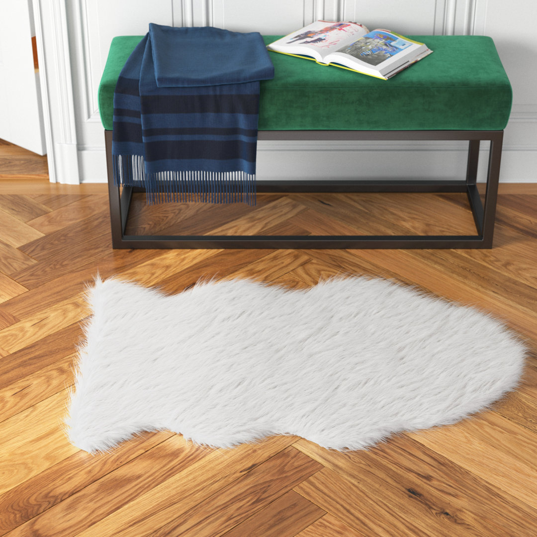 Humberto Solid Colour Faux Sheepskin Hand Woven Shag Area Rug