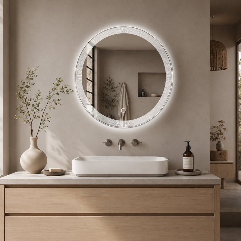 Miroir de salle de bain mural lumineux Ivy Bronx