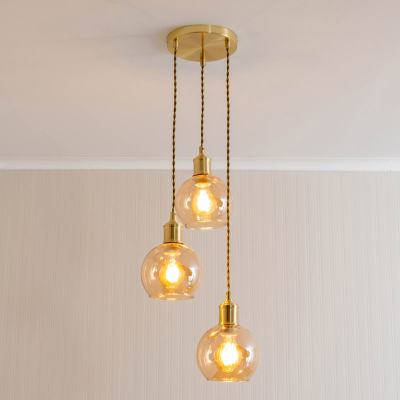 3 - Light Brushed Gold Pendant, Yes