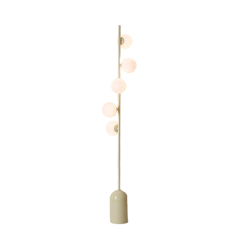 Modern Minimalist Wrought Iron Floor Lamp with High-Transmittance PMMA Shade, Cream