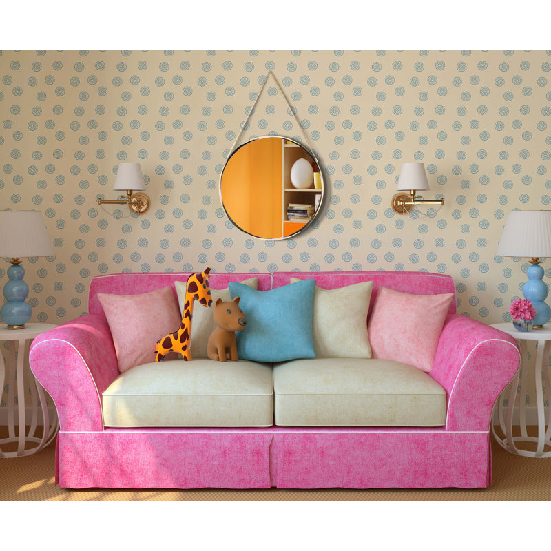 Raquel Modern Glam Round Plastic Wall Mirror 17.5 Inches, Gold
