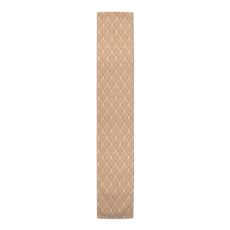 Anatolij Rectangle Polyester Table Runner, 90" x 16", Orange