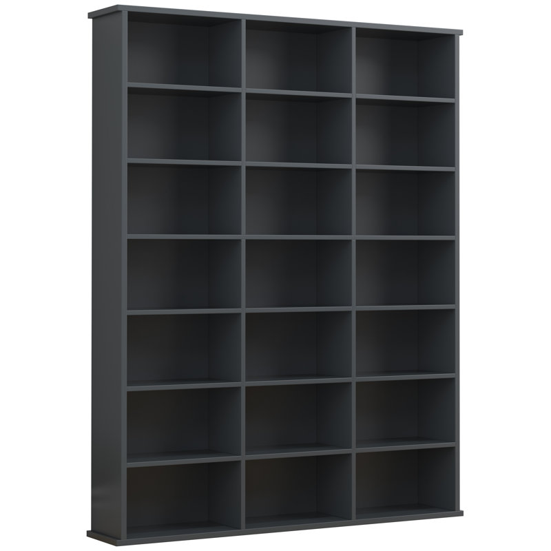 Inbal 136cm H x 105cm W Standard Bookcase, Anthracite