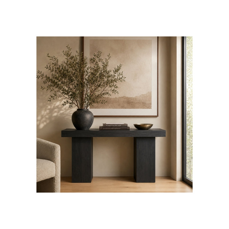 Padula 48" Solid Wood Console Table, Black