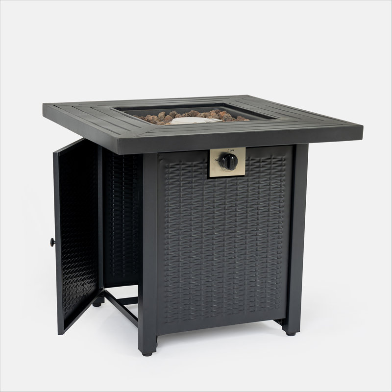28-inch Iron Square Propane Fire Pit Table