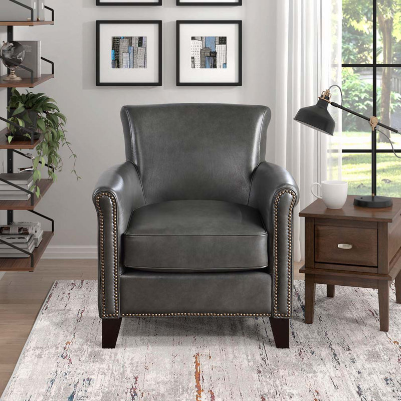 Chaise d'appoint en bois massif, Gris foncé