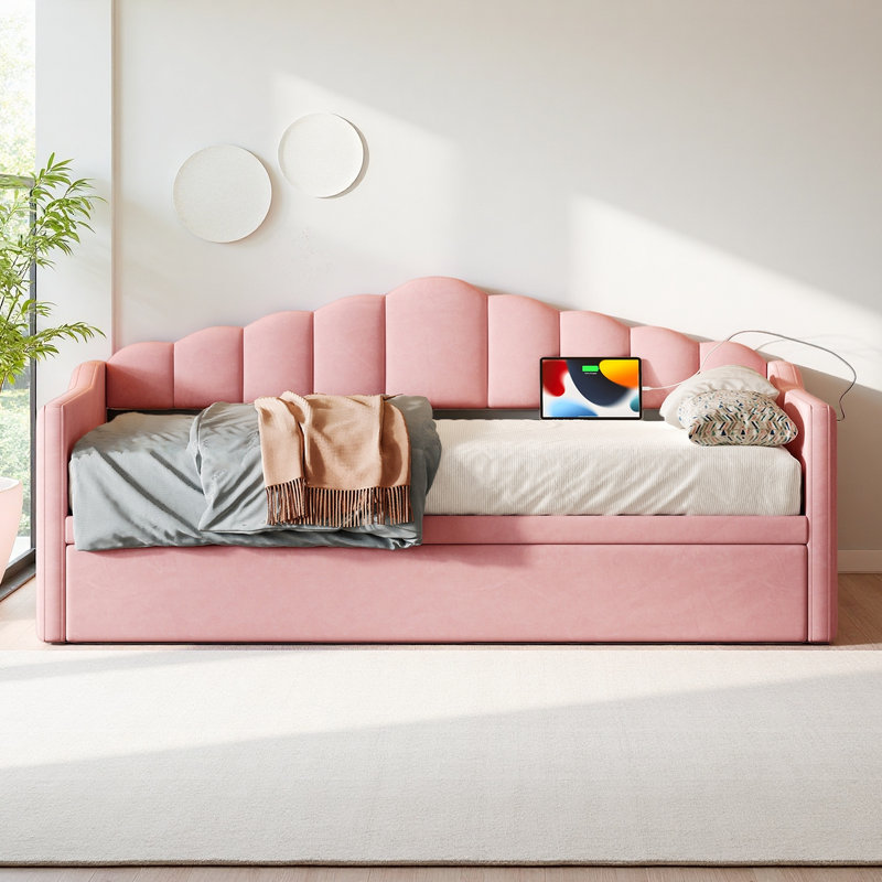 Mid-Century Modern Trundle Daybeds, Pink