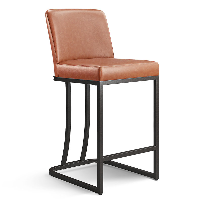 Tabouret Seese, Tabouret de comptoir (siège d’une hauteur de 24, Noir, noir, noir, noir, Brun