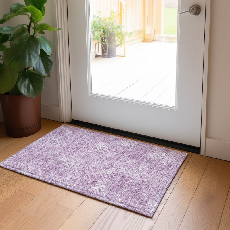 Malchow Washable Geometric Indoor / Outdoor Rug, Rectangle 1'8" x 2'6"