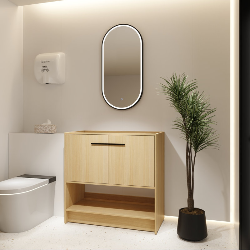 Base de meuble-lavabo autoportant 36 po avec 2 portes, Naturel