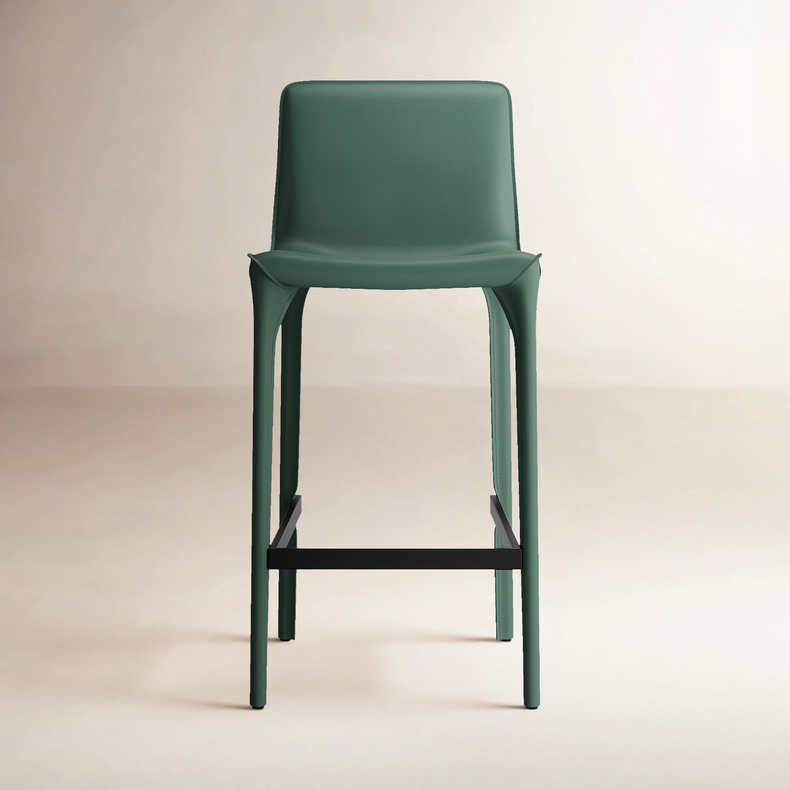 Vannes Vegan Leather Barstool, Green, 6