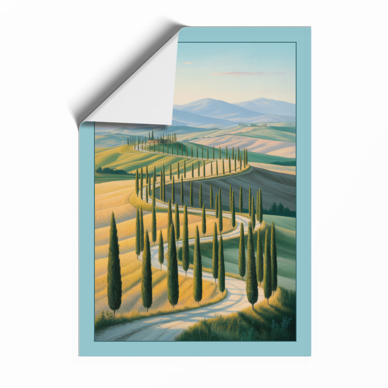 Tuscan Hillside Rustic - Framed Print, A4 - 29.7 x 21.0 cm, Unframed