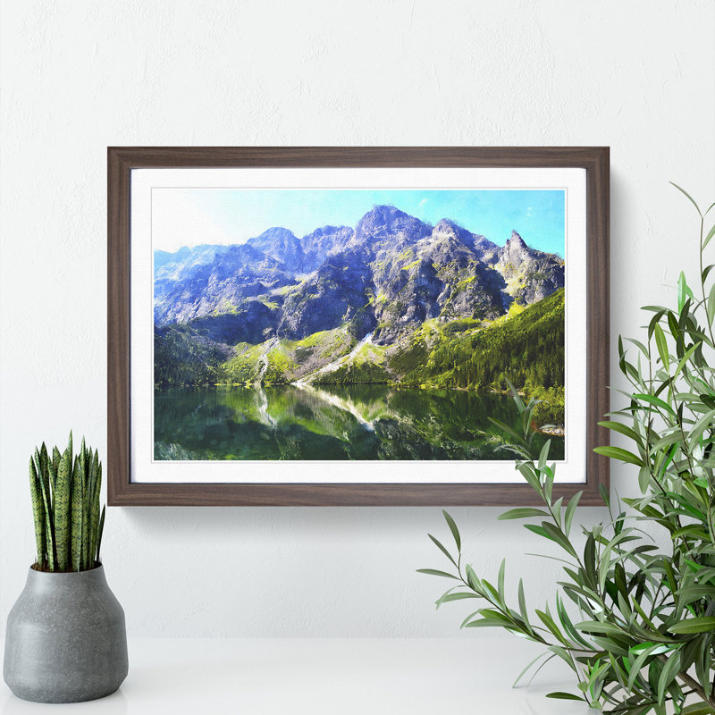 Mountain and Lake in Zakopane Poland - Framed Print, Walnut Framed, 36cm H x 48cm W x 2cm D