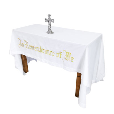52" x 96" Large "In Remembrance of Me" Embroidery Altar Frontal Holy Communion Table Cloth Cover