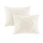 Off-White Tufted Cotton Chenille Medallion Fringe Coverlet Mini Set – Timeless Luxury for Master Suites-112606027