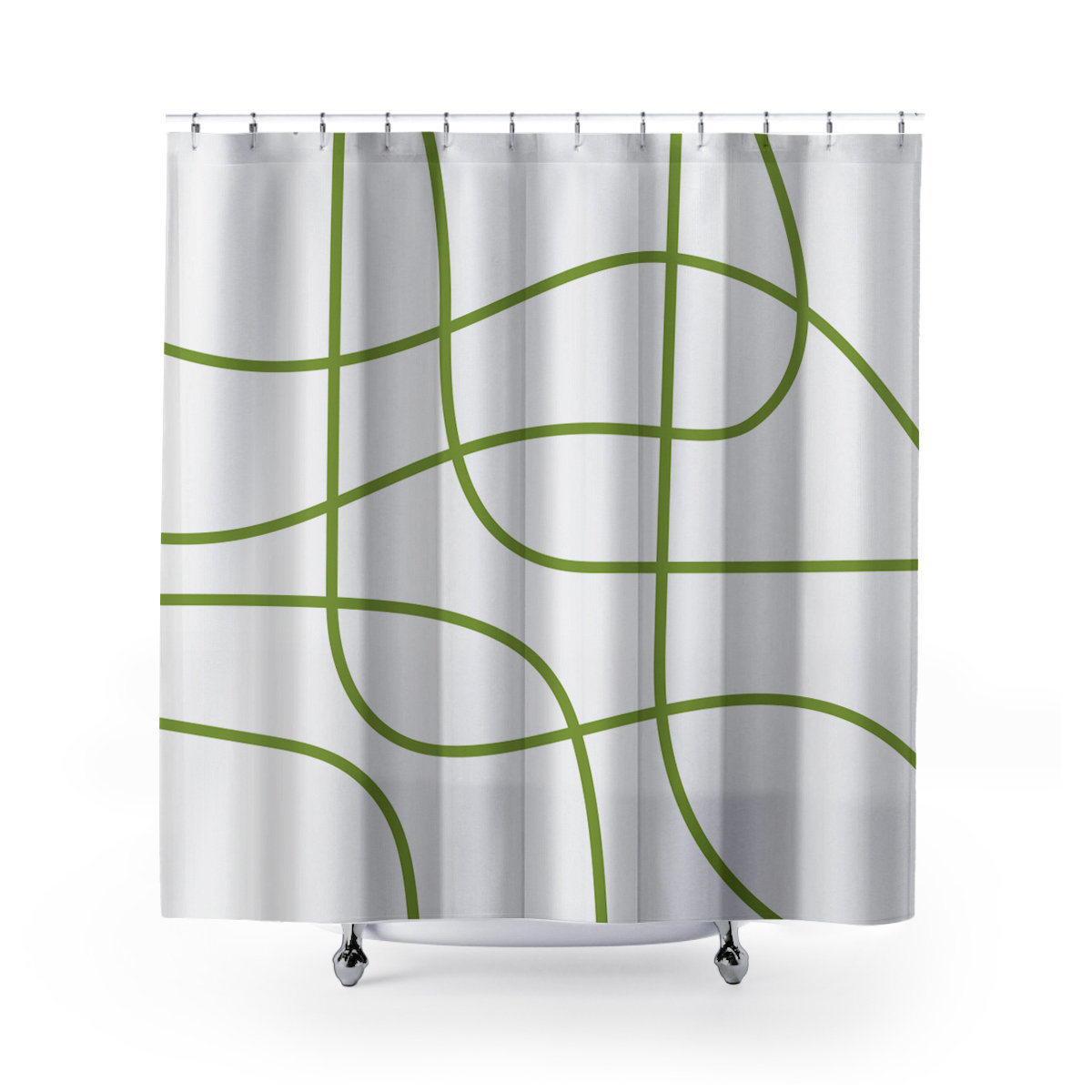 Coco Polyester Shower Curtain, Chartreuse