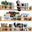 Ensemble de 3 étagères pour livres de chambre de bébé - étagères flottantes murales en bois massif pour livres, jouets et rangement décoratif (bois naturel)
