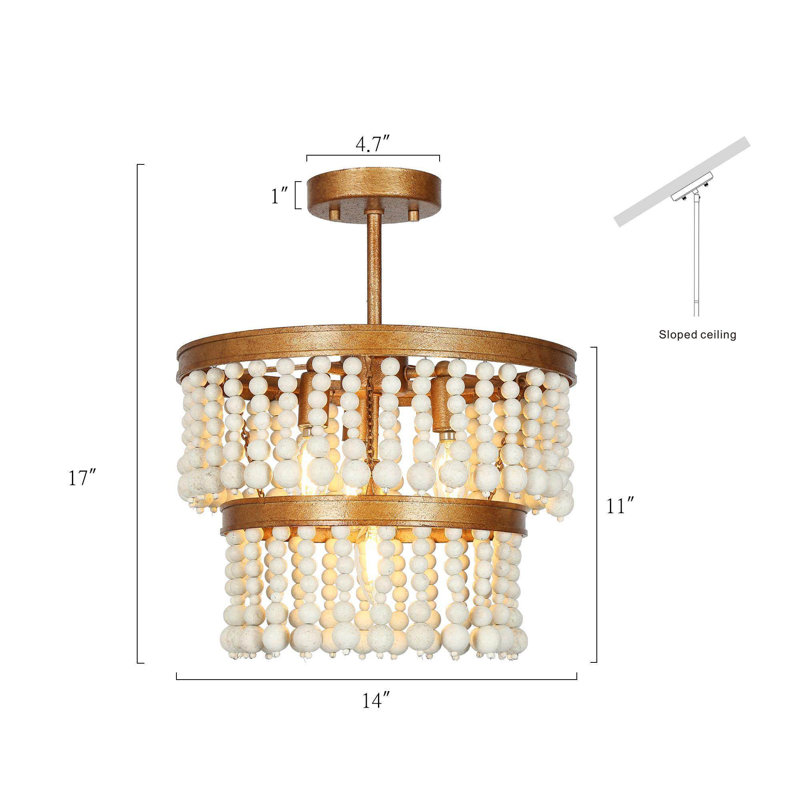 Abriell 4-Light 13.8'' Semi Flush Mount