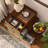 Fienley Staggered 4-Drawer Cabinet With Artistic Mixed Materials, Vintage Handles, And Compact Design