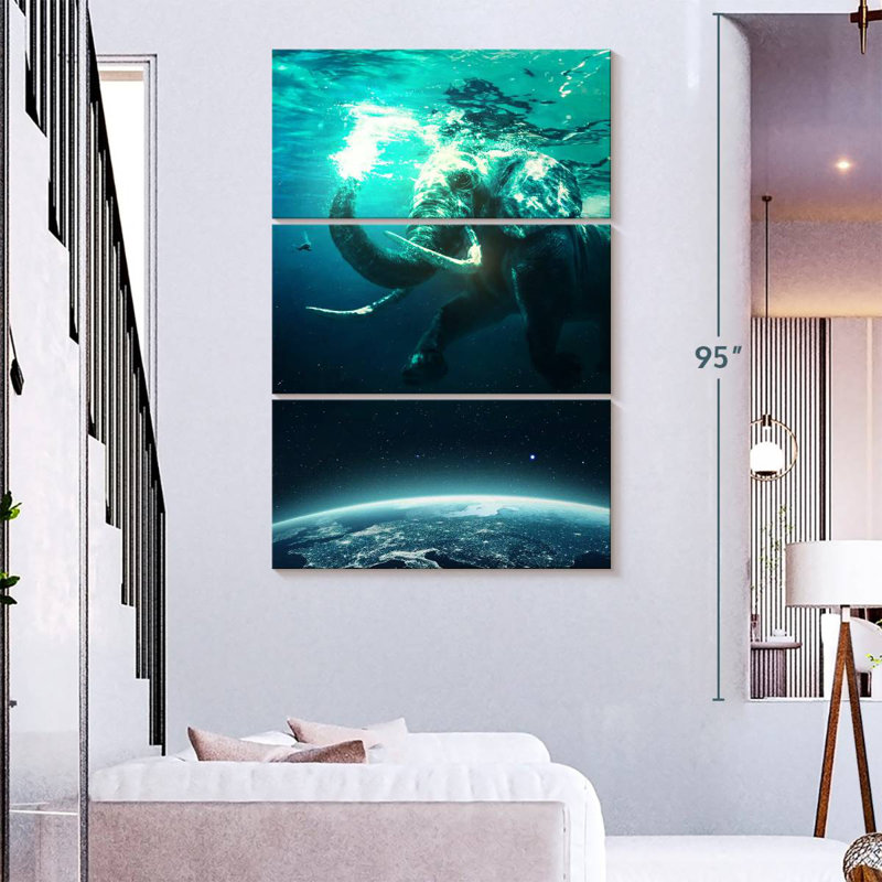 Brampt Elephant In Space, 74" H x 48" W