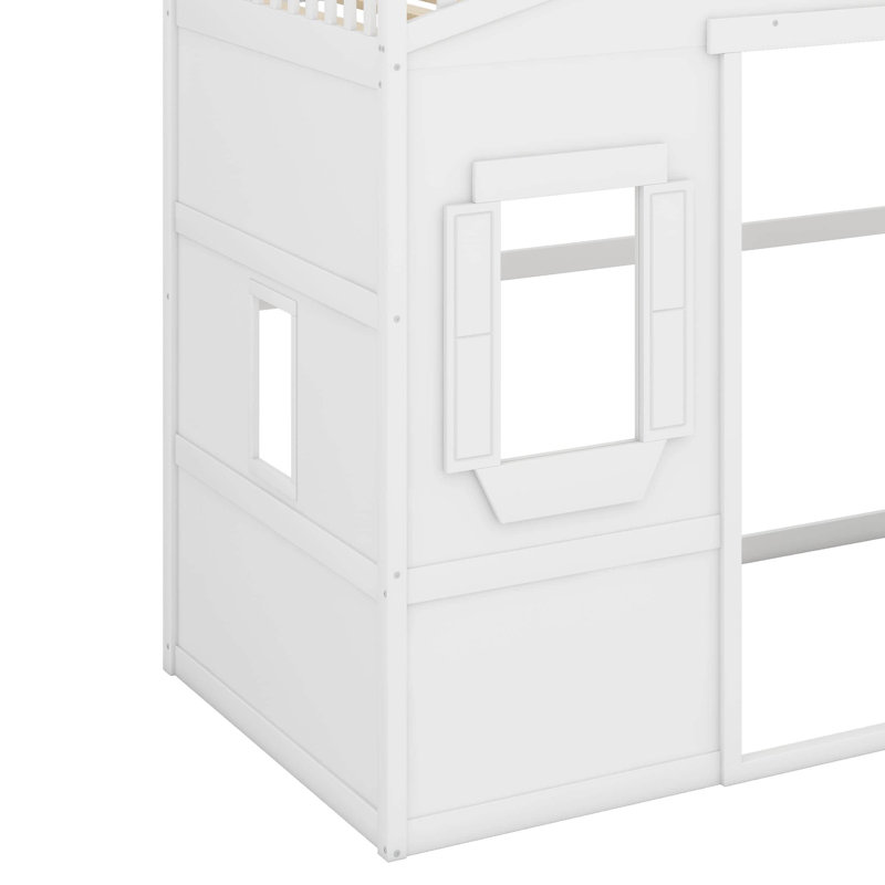Lit mezzanine simple avec échelle, Blanc