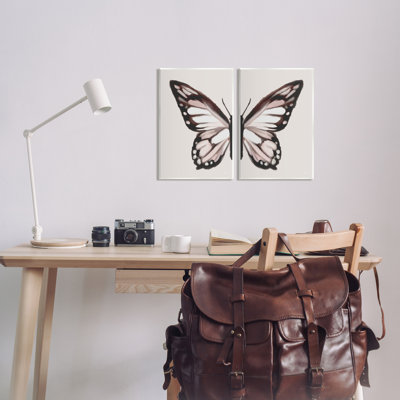 " Muted Symmetrical Butterfly Wings " 2 Piece Art Graphic Art Print