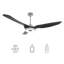 Ventilateur de plafond intelligent d'intérieur / extérieur Fletcher, ensemble d'éclairage à DEL à intensité variable et télécommande, fonctionne avec l'assistant Google, Amazon Alexa et les raccourcis Siri.-1203523409-1203523412-1203523408