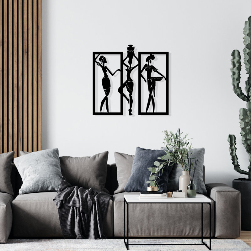 Elegant Black Metal Wall Accessory, 28.0 x 26.0 inches | 100% Metal Construction, Thickness: 0.05 inches | Perfect for Home Decor, Durable & Stylish Design for Living Room, Office, or Gallery