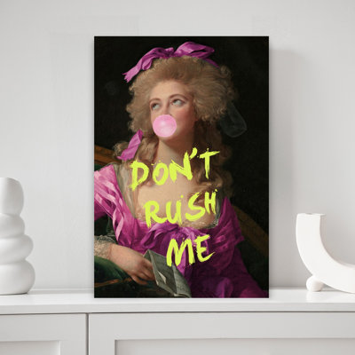 Don'T Rush Me Portrait Classic Modern Abstract Portrait Wall Art Print 1 Piece Wrapped Canvas Wall Art