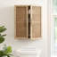 Armoire de rangement murale en rotin à deux portes Ori