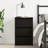 vidaXL Bedside Cabinet Black Oak Engineered Wood Standard Bedside Table