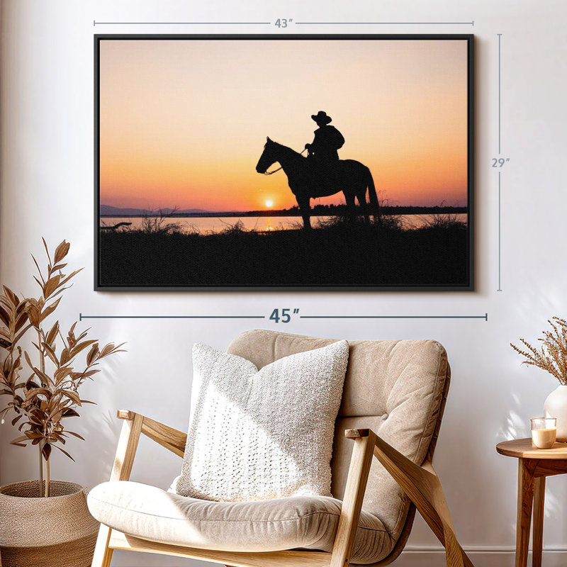 «Cowboy Silhouette Wall Art», H 29 po x l 43 po