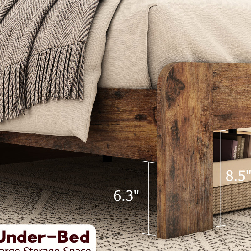 Très grande base de lit plateforme en bois avec tête de lit à DEL avec rangement, 2 fonctions silencieuses, pas de sommier tapissier, installation rapide, grand espace avec lumières, performance silencieuse, facile