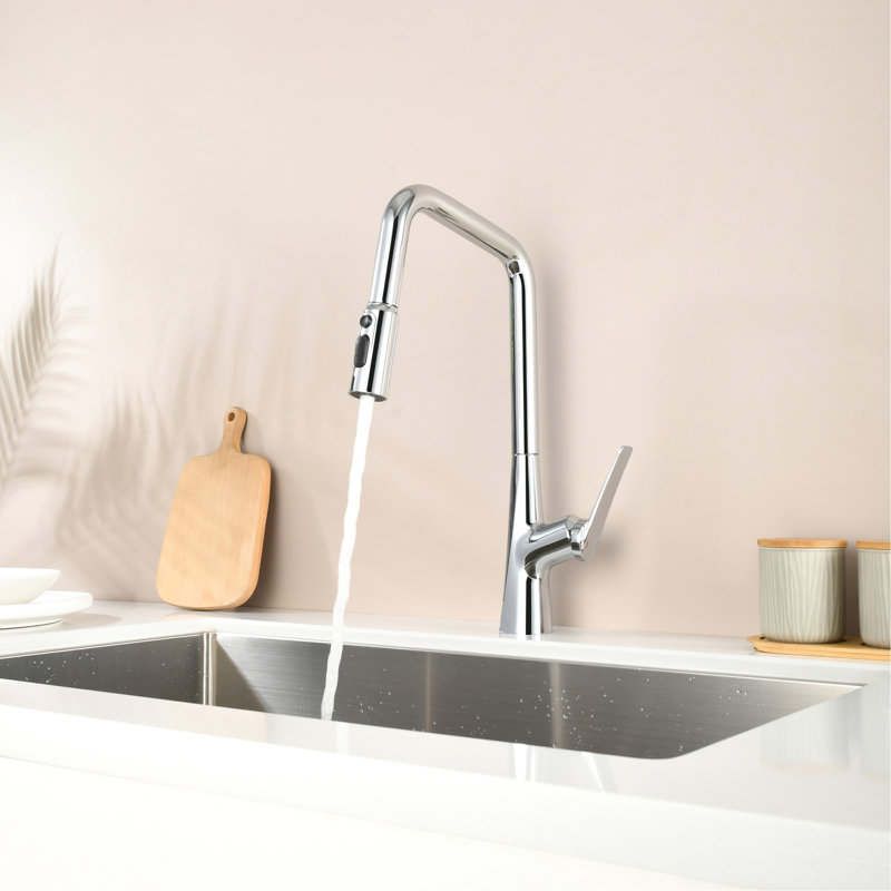 Professional Kitchen Faucet With 3 Function 360 And One Touch Switching, High Swivel, Pull-Out Hose Water Flow Modes For Tasks Pull Down Faucet, Swivels 360, Hose, Convenience