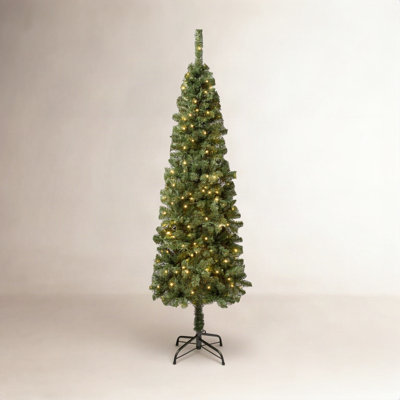 Pre-Lit Slim Spruce Christmas Tree