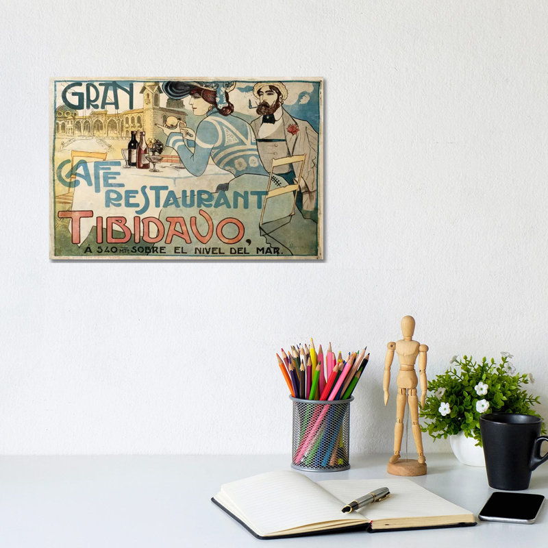 Gran Café Restaurant - Wrapped Canvas Print, 20.32 cm H x 30.48 cm W