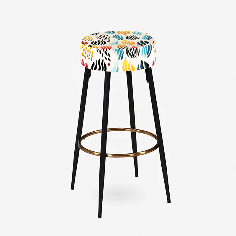 Abstrait corail abstrait multicolore I - ensemble de 2 tabourets de bar abstraits
