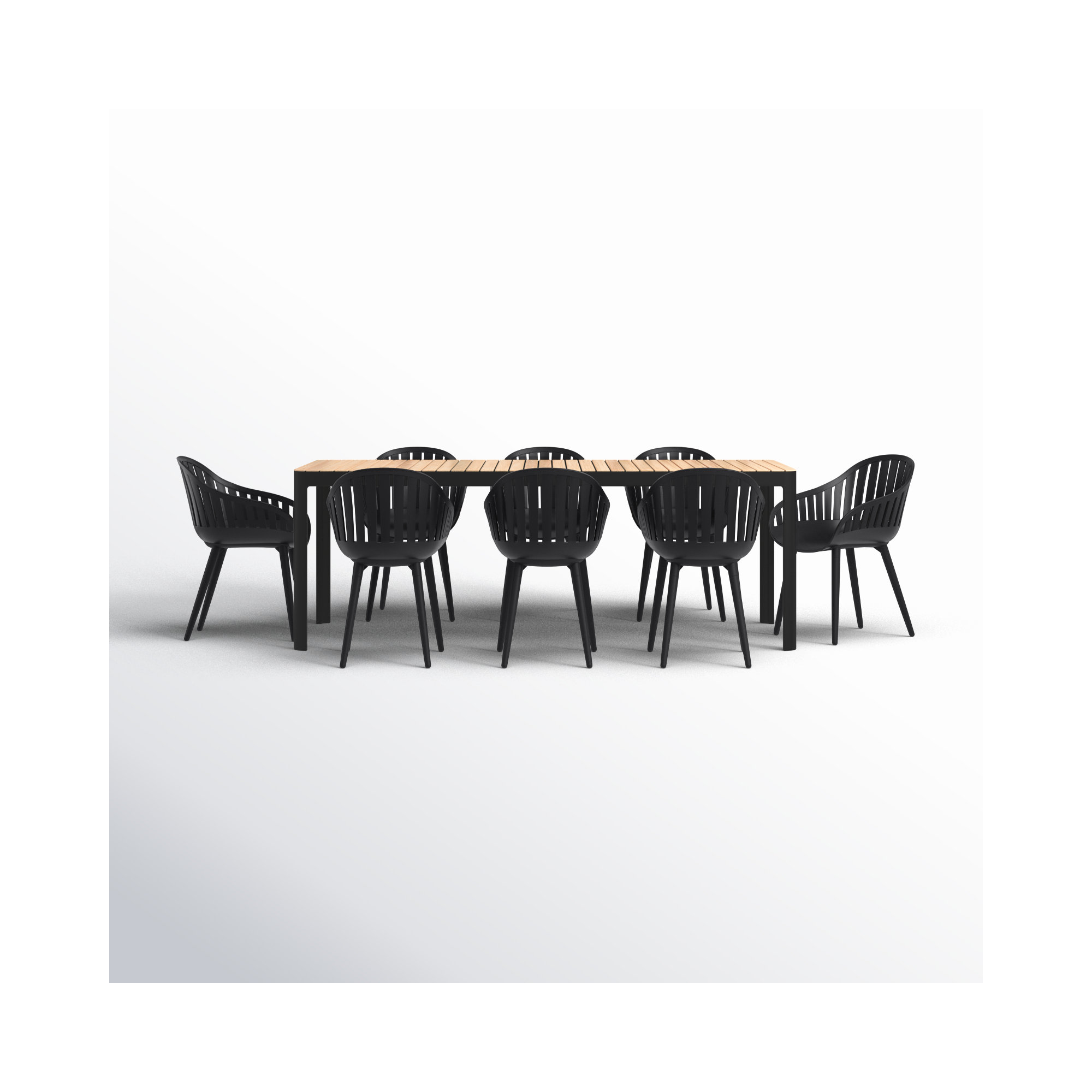 Bahjat 82.7'' Rectangular 8 - Person Outdoor Dining Set