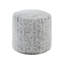 Repose-pieds cylindrique rembourré en tissu de chenille